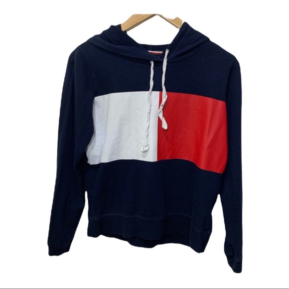 Tommy Hilfiger Sweaters - TOMMY HILFIGER MEDIUM COLOR BLOCK HOODIE SIZE MED
